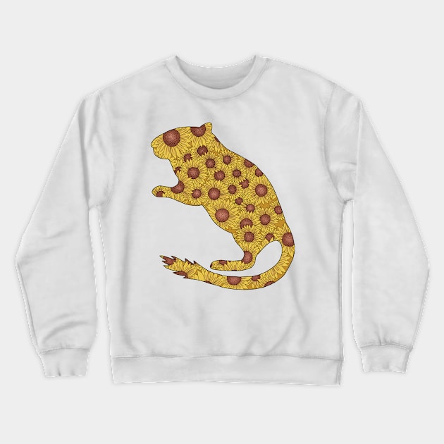 Cute yellow sunflower filled gerbil Crewneck Sweatshirt by Becky-Marie